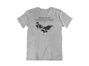 The World in the Shape of A Chicken - Unisex short sleeve T-Shirt