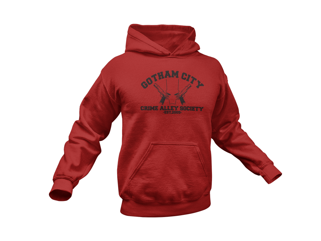 Red Hood Hoodie - Gotham City Crime Alley Society - Unisex Adult Hoodie